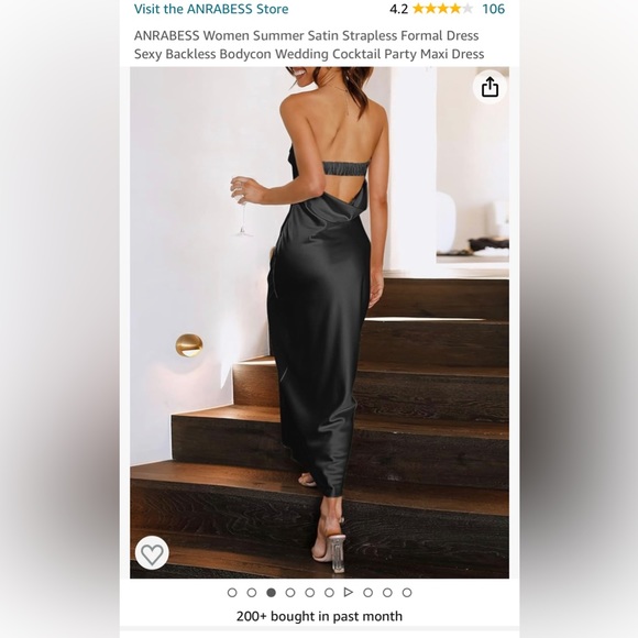 Women’s Summer Satin Strapless Formal Dress - Picture 2 of 3